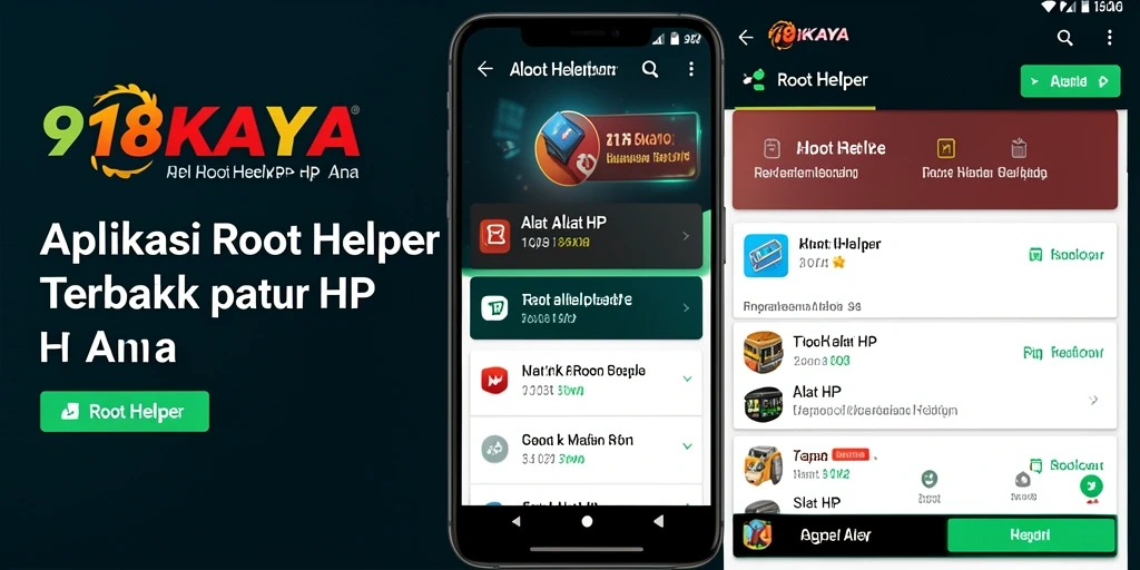 Tampilan antarmuka aplikasi 918KAYA yang user-friendly untuk rooting HP.
