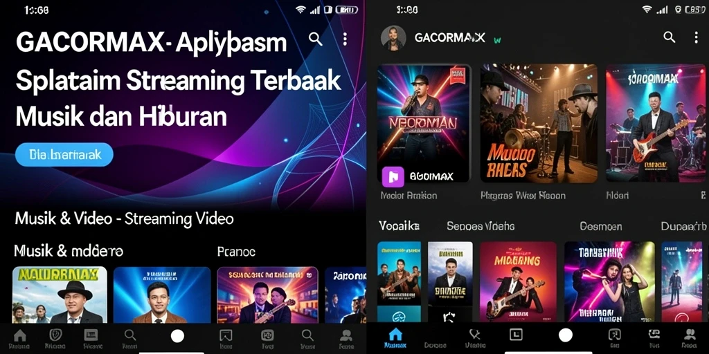 Antarmuka GACORMAX yang menarik dengan koleksi video musik lengkap.