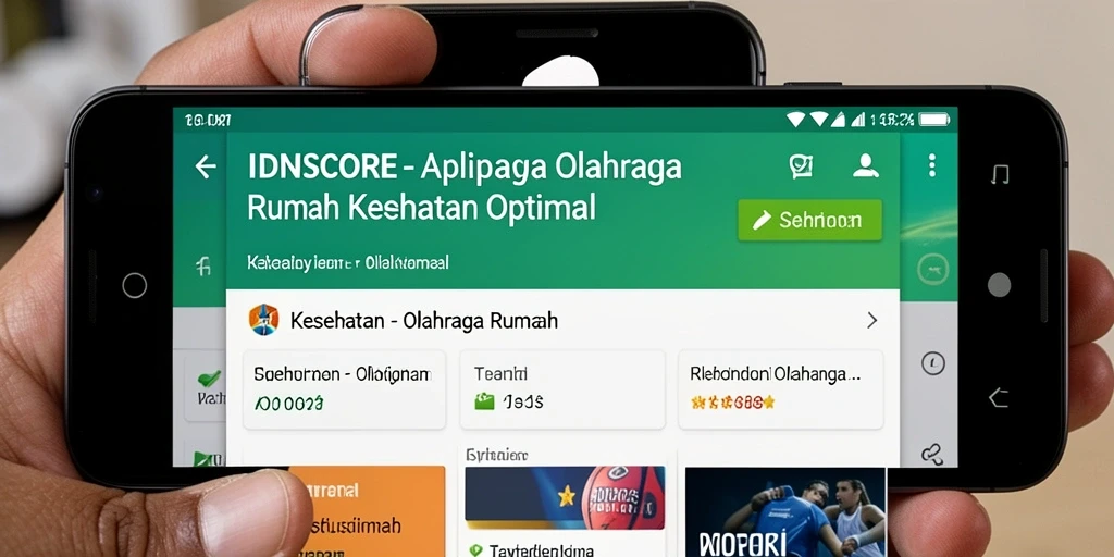Antarmuka aplikasi IDNSCORE yang user-friendly untuk olahraga di rumah.