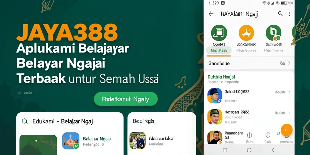 Tampilan interaktif aplikasi JAYA388 untuk belajar ngaji.