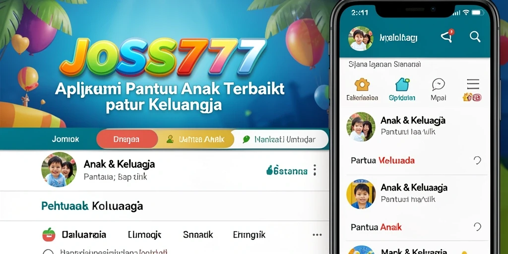 Antarmuka aplikasi JOSS777 yang user-friendly untuk Pantau Anak.