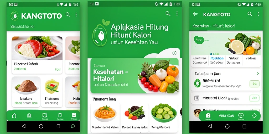 Antarmuka aplikasi KANGTOTO untuk menghitung kalori.