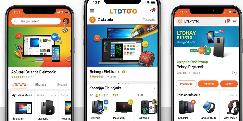 Antarmuka aplikasi LTDTOTO menampilkan berbagai produk elektrik dengan mudah.