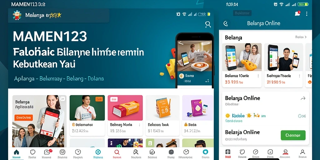 Antarmuka MAMEN123 yang menarik dan mudah digunakan untuk belanja online.