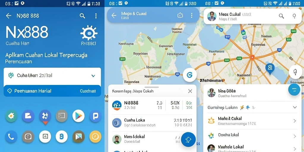 Tangkapan layar antarmuka aplikasi Cuaca Lokal NX888 yang informatif.
