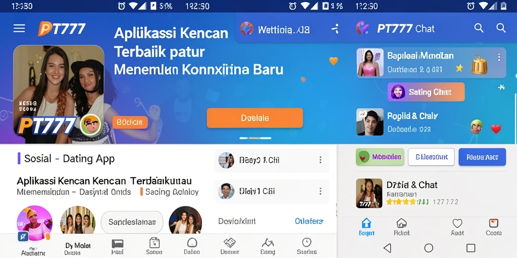 Screenshot utama PT777 menampilkan antarmuka yang bersih dan menarik.